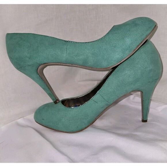 Madden Girl Heels Propose Teal Suede Feel - Picture 5 of 6